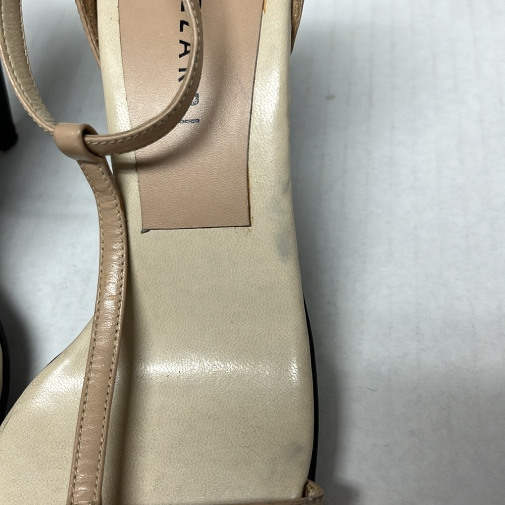 Nude square toe T-Strap leather stiletto heel Sandals 36 minimalistic capsule - Picture 15 of 15